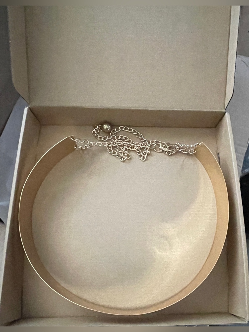 Gold Tone Women's Metal Choker Belt with Chain Accent